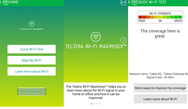 Ứng dụng Telstra Wi-Fi Maximiser for iPhone