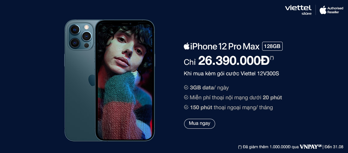 Mua iPhone 12 Pro Max chính hãng tại Viettel Store